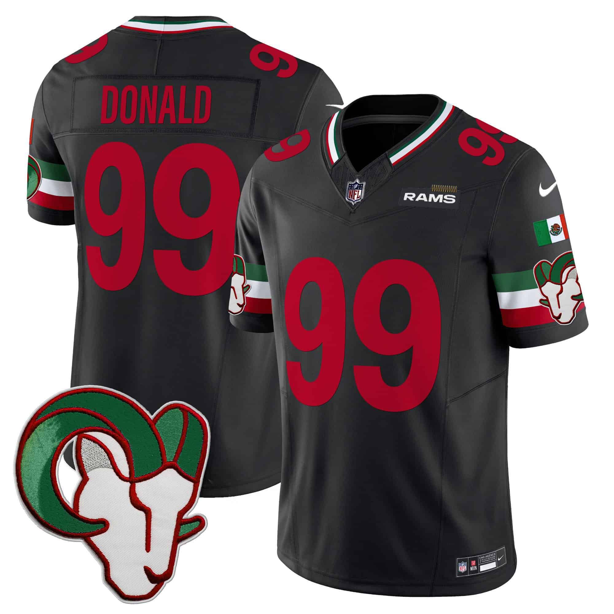 Men Los Angeles Rams 99 Donald Black 2024 Nike Mexico Vapor Limited NFL Jersey